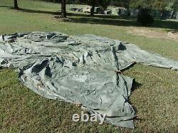 Military Old Style Command Post Tent Skin Only -no Poles. Fair Condition Us Army