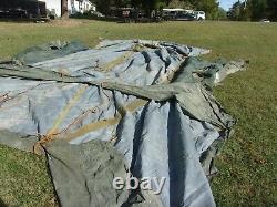 Military Old Style Command Post Tent Skin Only -no Poles. Fair Condition Us Army