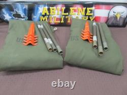 Military Shelter Half 1/2 Pup Tent U. S. Army 2 Halves Ropes Stakes NEW Complete