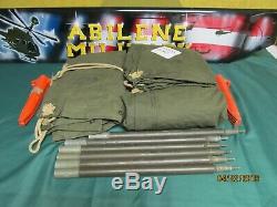 Military Shelter Half 1/2 Pup Tent Vietnam Army W Poles AND Stakes Dated 1968