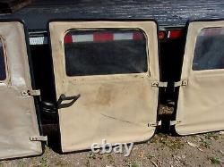 Military Surplus 4 Man Hmmwv Soft Door Set Tan M998 + Handles + Hinges Army