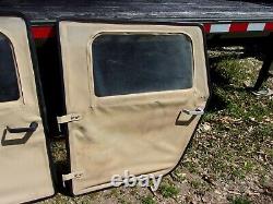 Military Surplus 4 Man Hmmwv Soft Door Set Tan M998 + Handles + Hinges Army