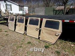 Military Surplus 4 Man Hmmwv Soft Door Set Tan M998 + Handles + Hinges Army