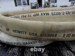 Military Surplus 50' Fuel Transfer Hose Daak01-92-c-0223 M53064 75psi 2id Army