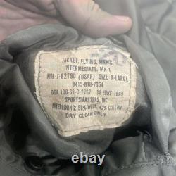 Military Surplus 60s MA-1 Vintage Flight Jacket X-Large US Army Brown