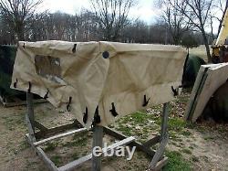 Military Surplus Back Cargo Cover Soft Tan 4 Man Truck M998 Hmmwv Army Stained