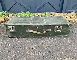 Military Surplus Footlocker Trunk Vintage Army Gun Rifle Case Industrial Storage