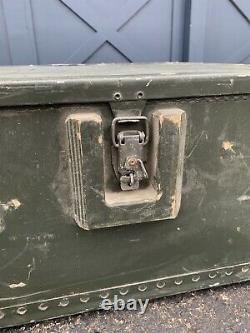 Military Surplus Footlocker Trunk Vintage Army Gun Rifle Case Industrial Storage