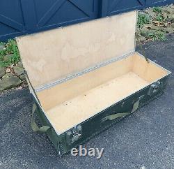 Military Surplus Footlocker Trunk Vintage Army Gun Rifle Case Industrial Storage