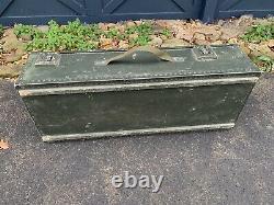 Military Surplus Footlocker Trunk Vintage Army Gun Rifle Case Industrial Storage