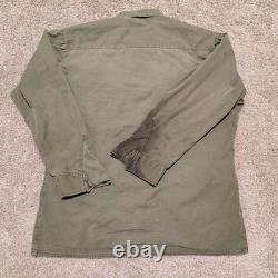 Military Surplus Jungle Fatigue Jacket Mens L Olive Green 1968 Ripstop Poplin