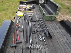 Military Surplus Kipper Tool Kit Shovel Ax Saw Post Hole Pry Bars Chaps Us Army