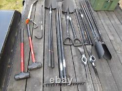 Military Surplus Kipper Tool Kit Shovel Ax Saw Post Hole Pry Bars Chaps Us Army