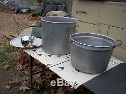 Military Surplus Kitchen M59 Field Range 2 Pot Set+spoon+ladel 10 &15 Gal. Army