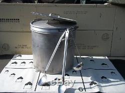Military Surplus Kitchen M59 Field Range 2 Pot System+ 2 Lids, Spoons, Ladle Army