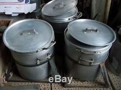 Military Surplus Kitchen M59 Field Range 2 Pot System With Cradle + 2 Lids Army