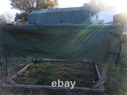 Military Surplus M101 Vinyl Canvas Cargo Trailer Cover Stained (rust) Us Army