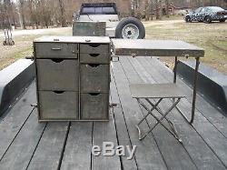 Military Surplus Portable Wood Field Desk + Stool Seat. Or Kids Desk. Us Army