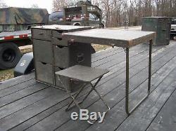 Military Surplus Portable Wood Field Desk + Stool Seat. Or Kids Desk. Us Army