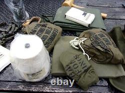 Military Surplus Tent Repair Kit Bag Canvas Fabric Tools Grommets Dog Bones Army