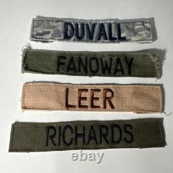 Military Surplus US Army & Air Force 4 Vintage Name Tags, Authentic, Used