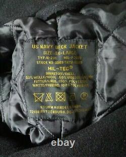 Military Surplus US Navy Wool Deck Jacket Pea Coat Mil Tec Double Breasted 4XL