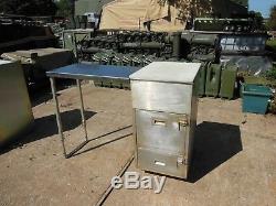 Military Surplus Us Army Field Kitchen Cabinet With Sink And Folding Table Top