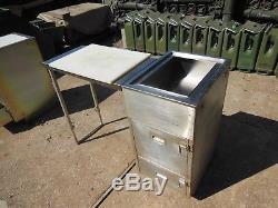 Military Surplus Us Army Field Kitchen Cabinet With Sink And Folding Table Top