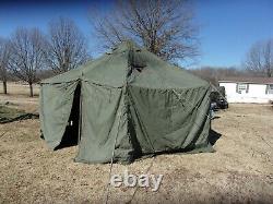 Military Surplus Vinyl Canvas Gp Small Tent Hunting Us Army Repaired- No Poles