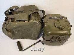 Military U. S. Army Signal Corps Hand Crank Generator GN-58-A Crank & Bag Hoffman