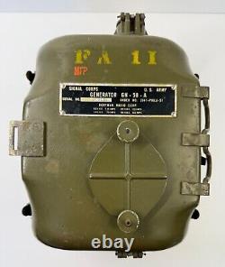 Military U. S. Army Signal Corps Hand Crank Generator GN-58-A Crank & Bag Hoffman