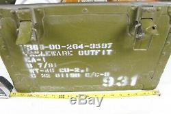 Military Vintage Us Army Tableware Set Field Outfit Chest Trunk Ww2 Military