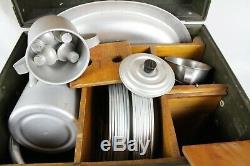 Military Vintage Us Army Tableware Set Field Outfit Chest Trunk Ww2 Military