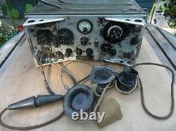 Military ww2 wireless set No 62 mark 2 with headphones and power lead & cover