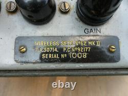 Military ww2 wireless set No 62 mark 2 with headphones and power lead & cover