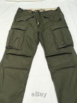 NEW RRL Ralph Lauren Military Cotton Surplus Cargo Pants Size 33x32