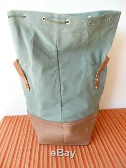 NEW Unused Swiss Army Military Sea bag 1975 backpack Canvas Leather Seesack