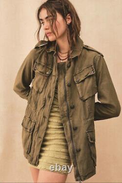 NWT Free People Not Your Brothers Surplus Military Jacket Army Green Women Small