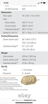 New Drash shelter end cap. For US Army M series tents or custom portable shelter