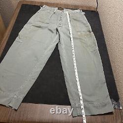 OG-107 VINTAGE 1950s Korea ARMY COMBAT PANTS 50s military cargo trousers snap