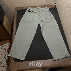 OG-107 VINTAGE 1950s Korea ARMY COMBAT PANTS 50s military cargo trousers snap