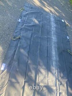 ONE. MILITARY SURPLUS TEMPER TENT FLOOR SETION. 12x6. ARMY. TAN-BLACK SIDE