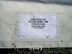 ONE. MILITARY SURPLUS TEMPER TENT FLOOR SETION. 20 x 8. ARMY. TAN-BLACK SIDE