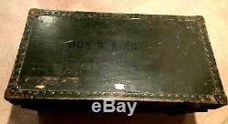 ORIGINAL ARMY TRUNK 1948 MILITARY FOOT LOCKER 32x16 PULL OUT TRAY WOOD METAL USA