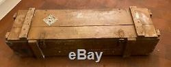 Old vintage wooden army Raf Military box trunk case ammo Industrial