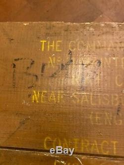 Old vintage wooden army Raf Military box trunk case ammo Industrial
