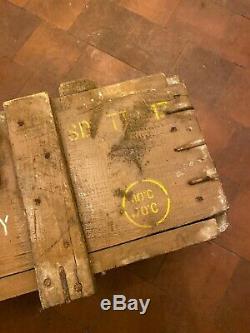 Old vintage wooden army Raf Military box trunk case ammo Industrial