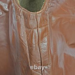 Original Army Vest Vintage Belgian Military Jerkin WW2 Leather Wool Waistcoat