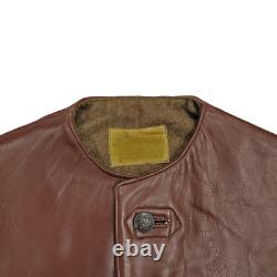 Original Army Vest Vintage Belgian Military Jerkin WW2 Leather Wool Waistcoat