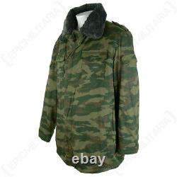 Original Russian Army Flora Camouflage Jacket with Liner & Fur Collar Surplus